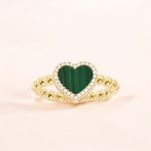 HEART RING WITH BEADS From APM Monaco