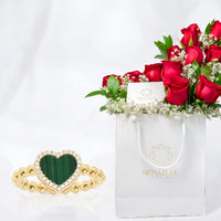 Gift of HEART RING WITH BEADS From APM Monaco & Flowers Arrangement