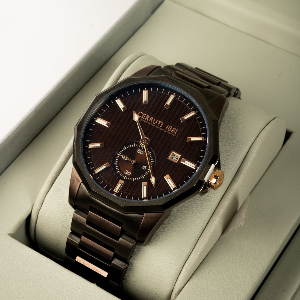 Men Set : Watch & Cufflinks By Cerruti 1881