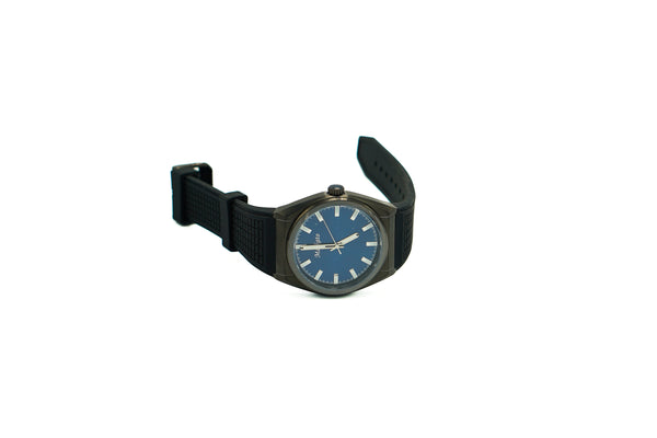 MARKATO Men Watch with Blue Dial & Black Rubber Strap