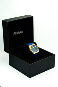 MARKATO Men Watch with Blue Dial & Blue Rubber Strap