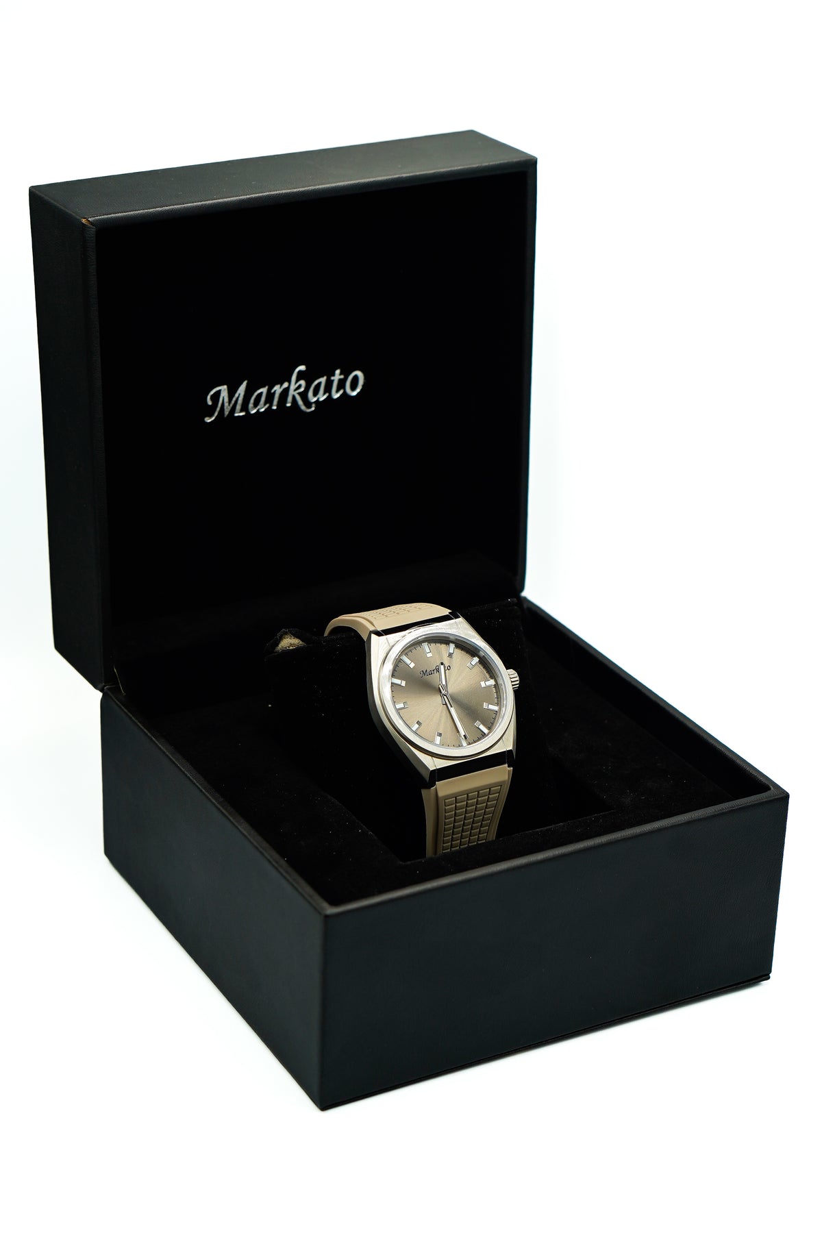 MARKATO Men Watch with Gray  Dial & Gray Rubber Strap