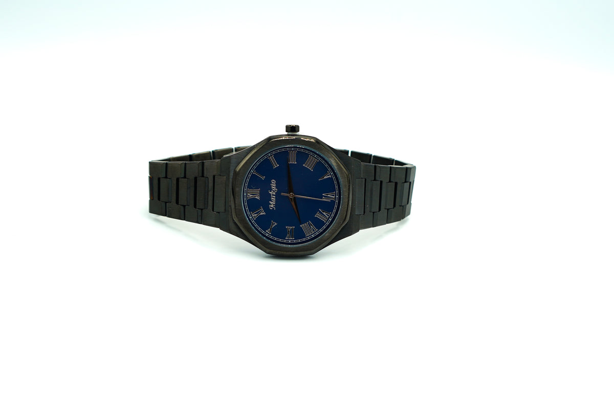 Elegance MARKATO watch for Men - Blue Dial & Black Strap