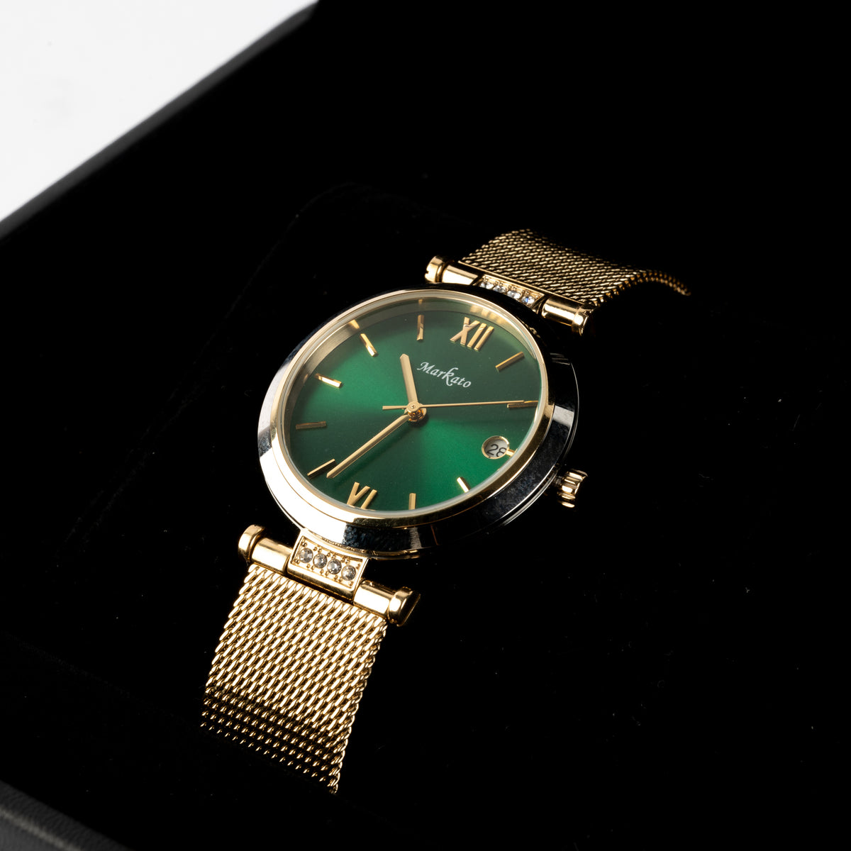 MARKATO Women Watch with Green Dial