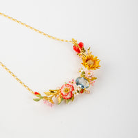 Les Nereides Wildflower And Blue Stone Necklace