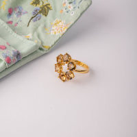 Les Nereides Golden Brown Ring ( Plated) With Mixed Flowers Arrangement