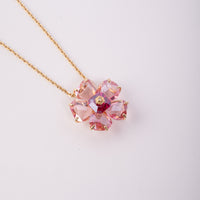 Swarovski Florere Necklace Flower, Pink, Gold-Tone Plated