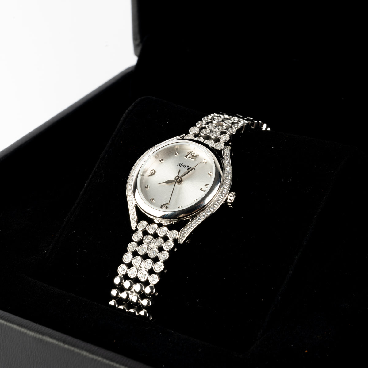 Elegance women Watch by MARKAT - White Dial & Silver Strap