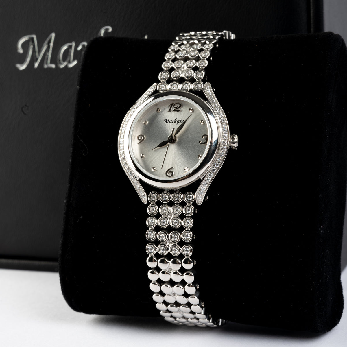 Elegance women Watch by MARKAT - White Dial & Silver Strap