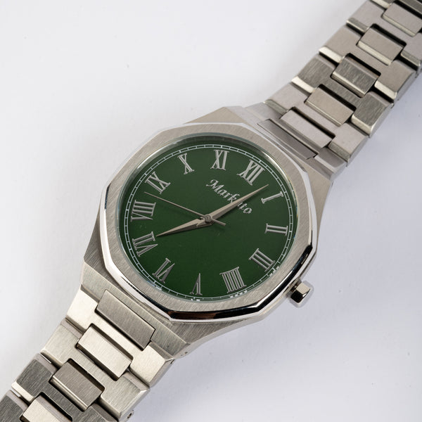 Elegance MARKATO watch for Men - Rounded Green Dial