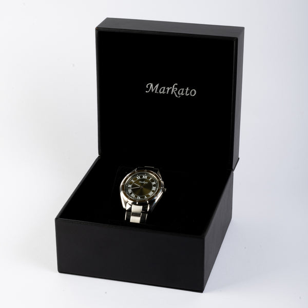 MARKATO Men Watch with Green Dial