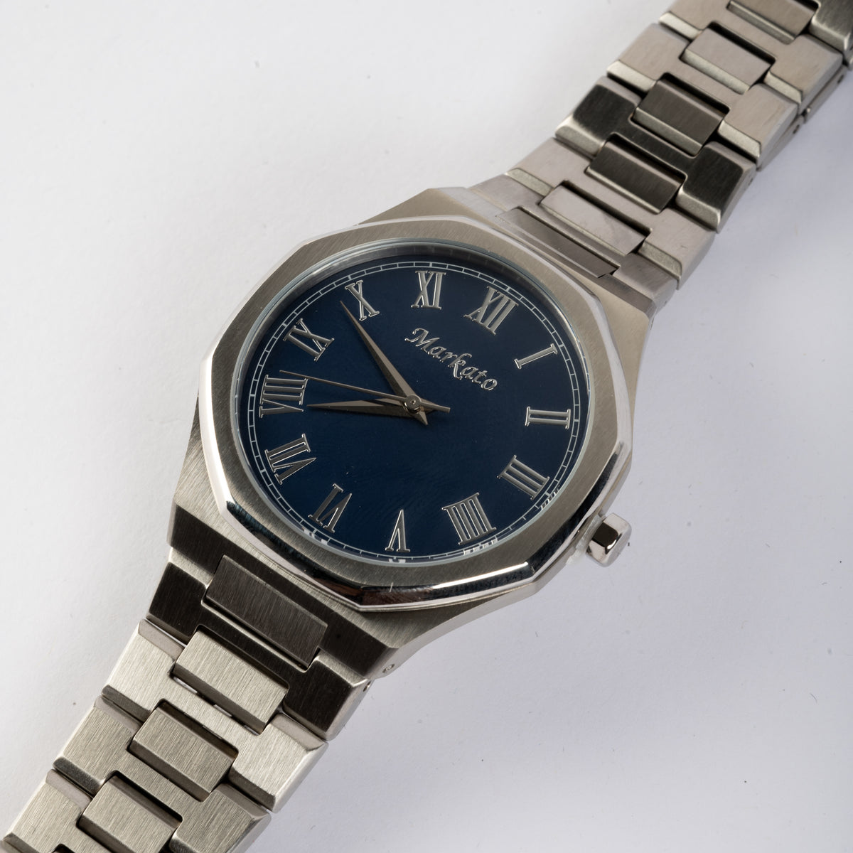 Elegance MARKATO watch for Men - Rounded Blue Dial