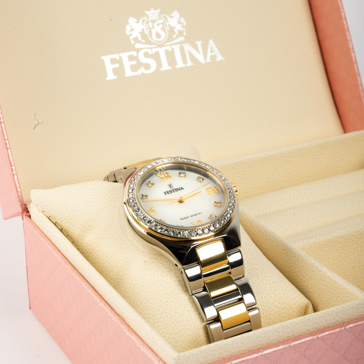 FESTINA SOLAR ENERGY, CREAM STAINLESS STEEL , For WOMEN