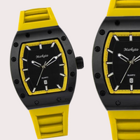 MARKATO Men Watch with Yellow Dial & Rubber Strap