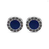 Guy Laroche Alain Gents Stainless Steel Silver Blue Cufflinks