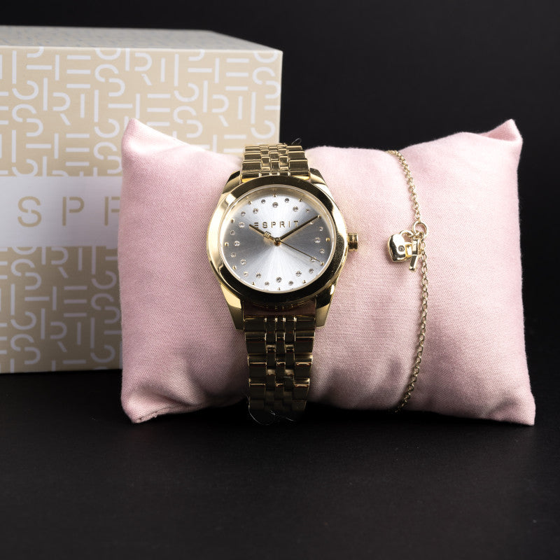 ESPRIT Women's Gold Color Watch with Flowers