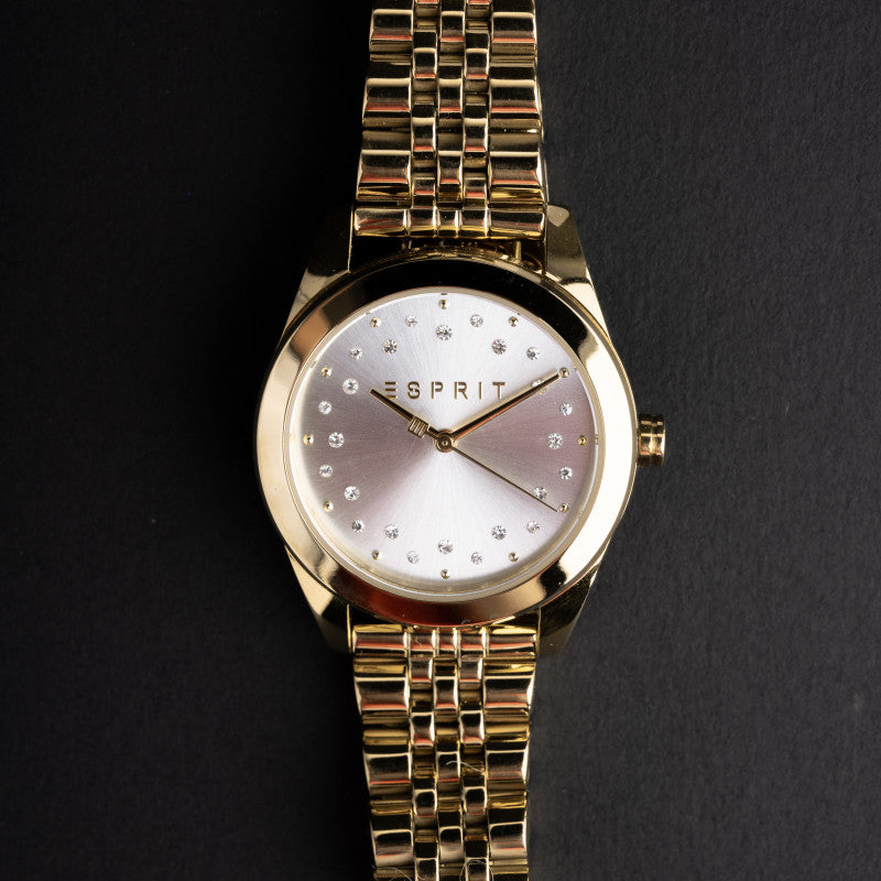 ESPRIT Women's Gold Color Watch with Flowers