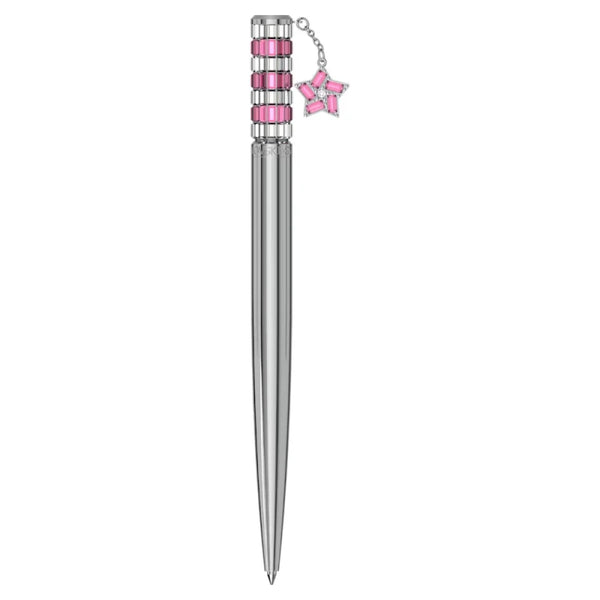 Swarovski Ballpoint Pen Star, Pink, Chrome Plated with Flowers Arrangement