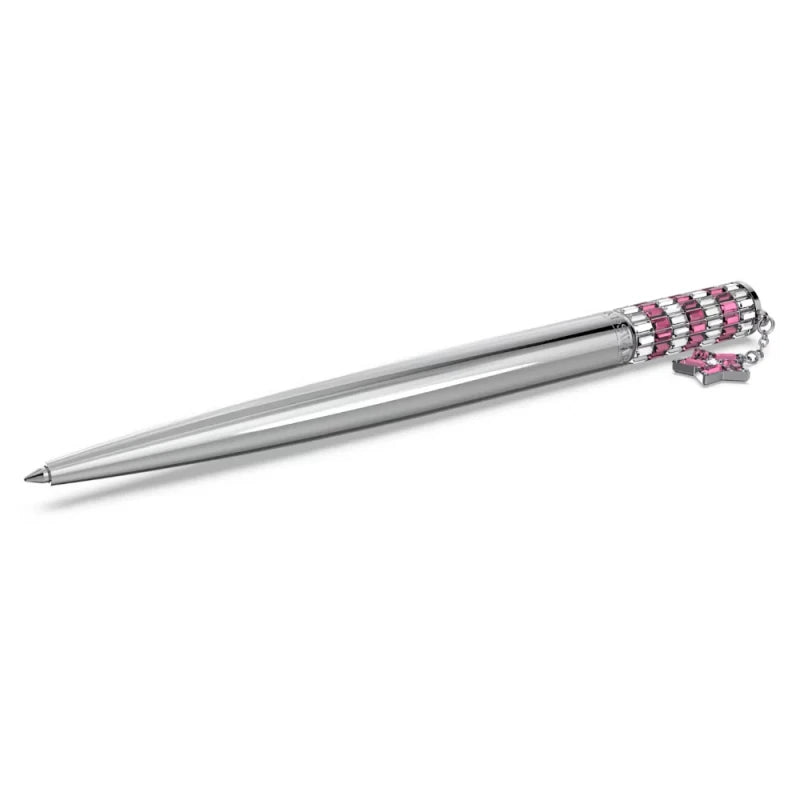 Swarovski Ballpoint Pen Star, Pink, Chrome Plated with Flowers Bouquet