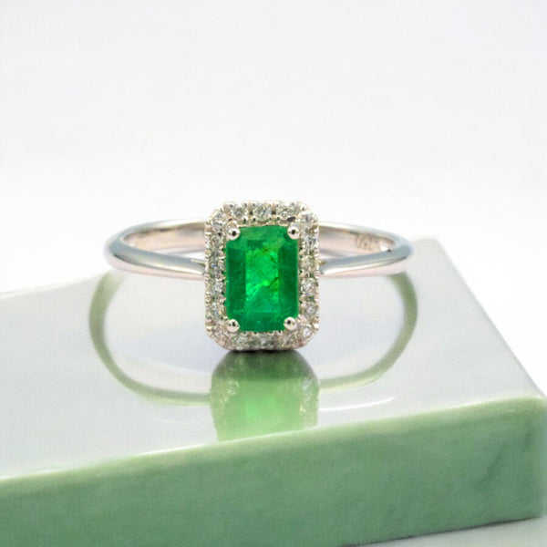 Emerald Majesty Princess Cut Diamond Ring