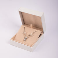 Royal Twins White Gold Diamond Duo Necklace