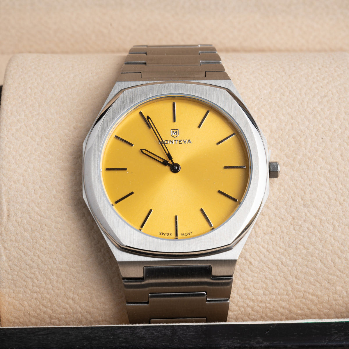 Monteva Men Watch with Yellow Dial