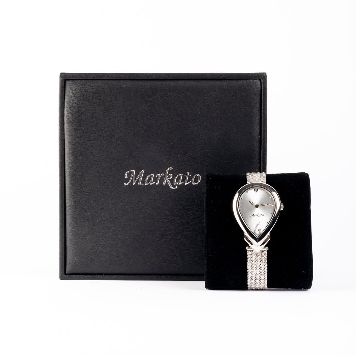 MARKATO Women Watch with Pear Shape & silver Dial