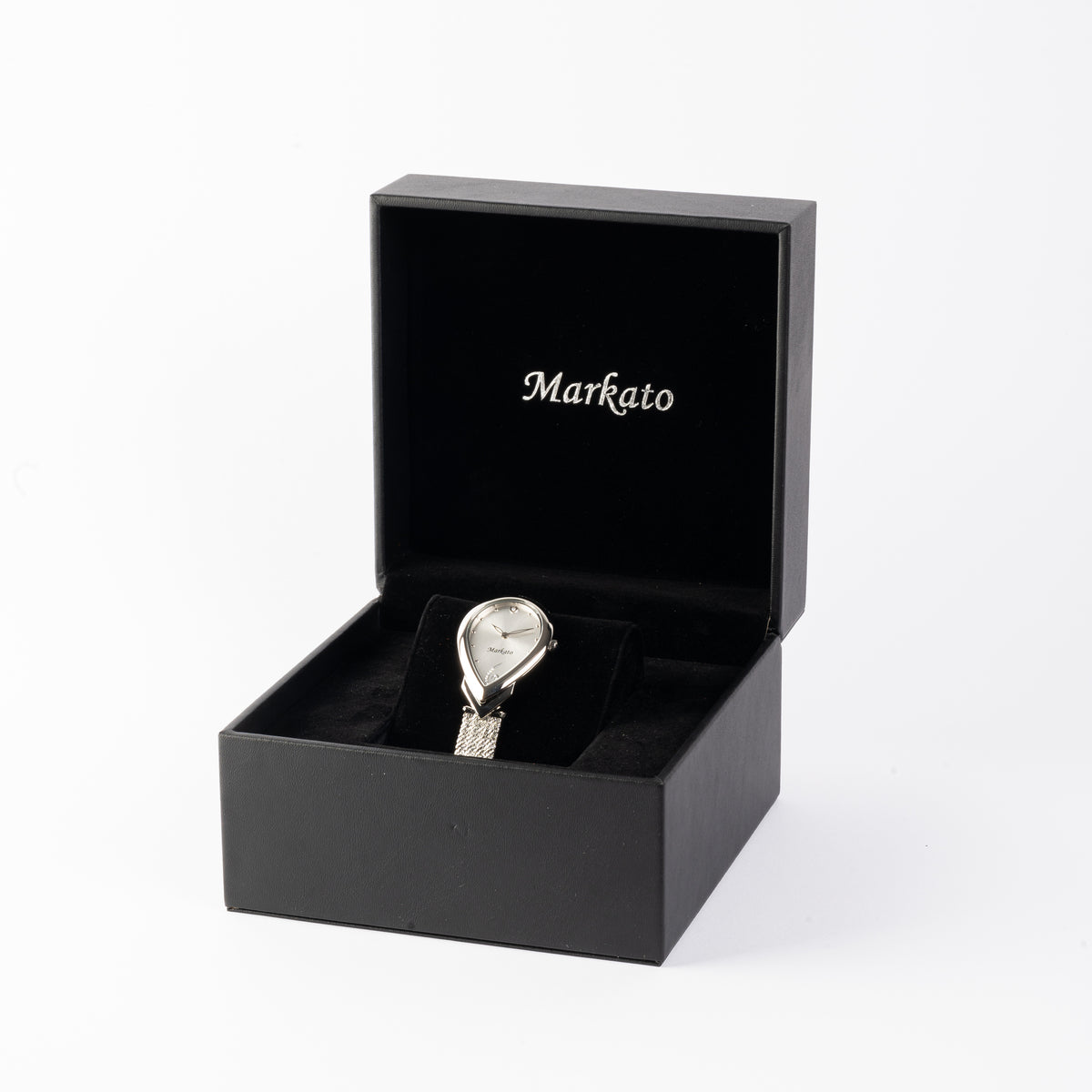 MARKATO Women Watch with Pear Shape & silver Dial