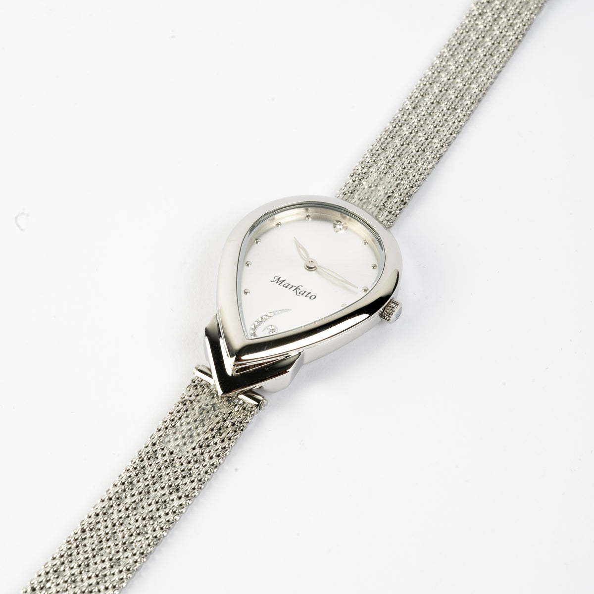 MARKATO Women Watch with Pear Shape & silver Dial