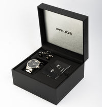 Men Set : Silver color Watch with Cufflinks by police