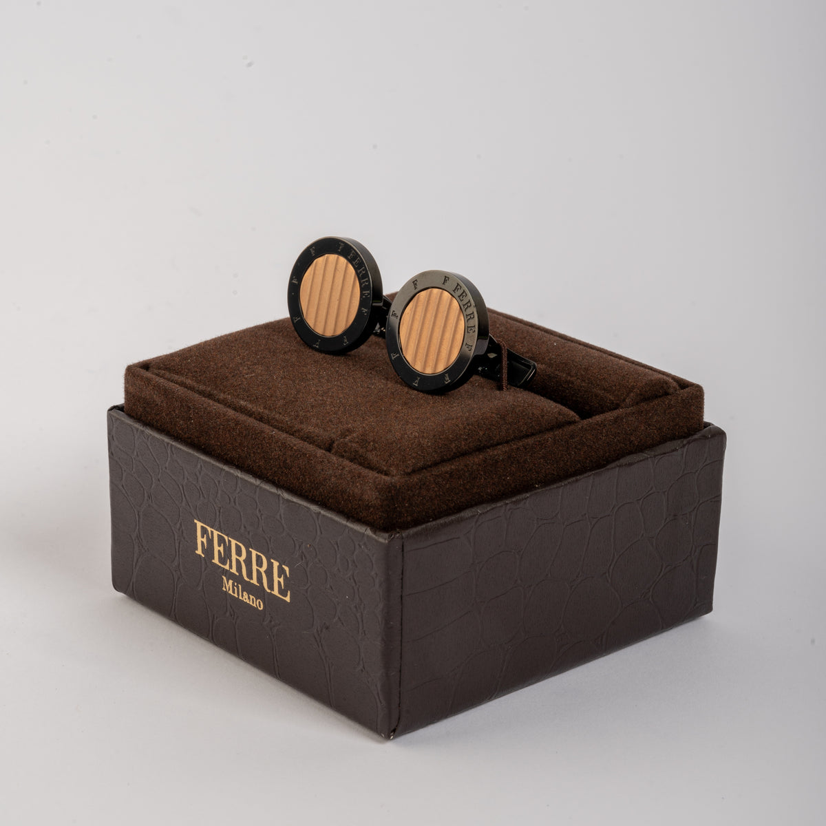 Golden & Black Color Cufflinks from Ferre Milano