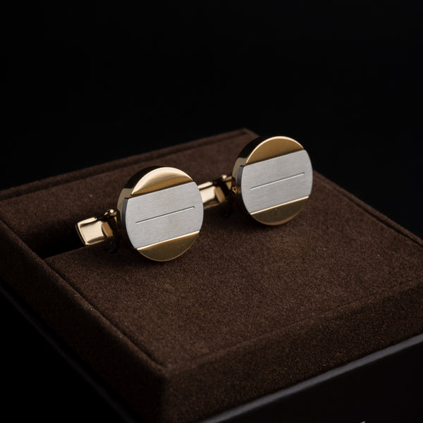 Ferre Milano Golden & White Cufflinks