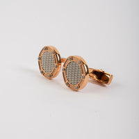 Roberto Cavalli Cufflinks Ip Rose gold & Matte Silver Color Combination