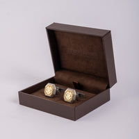 Roberto Cavalli Cufflinks Matte Silver Color With Ip Gold Mid