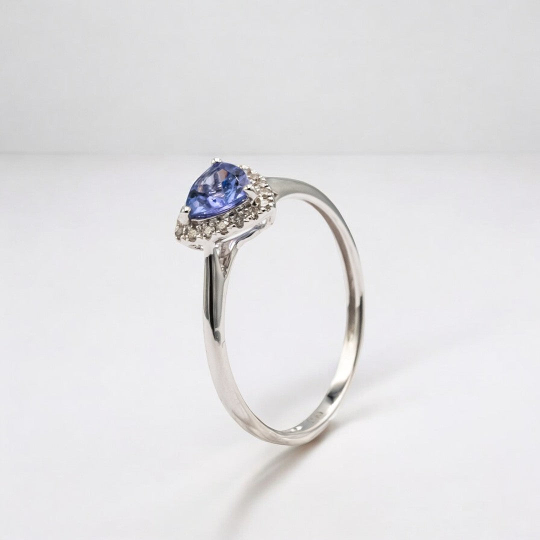 Diamond Ring with Blue Topaz Stone by Signature Jewelry