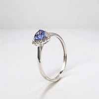 Diamond Ring with Blue Topaz Stone by Signature Jewelry