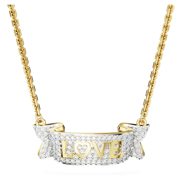 Swarovski Volta Love Necklace White, Gold-Tone