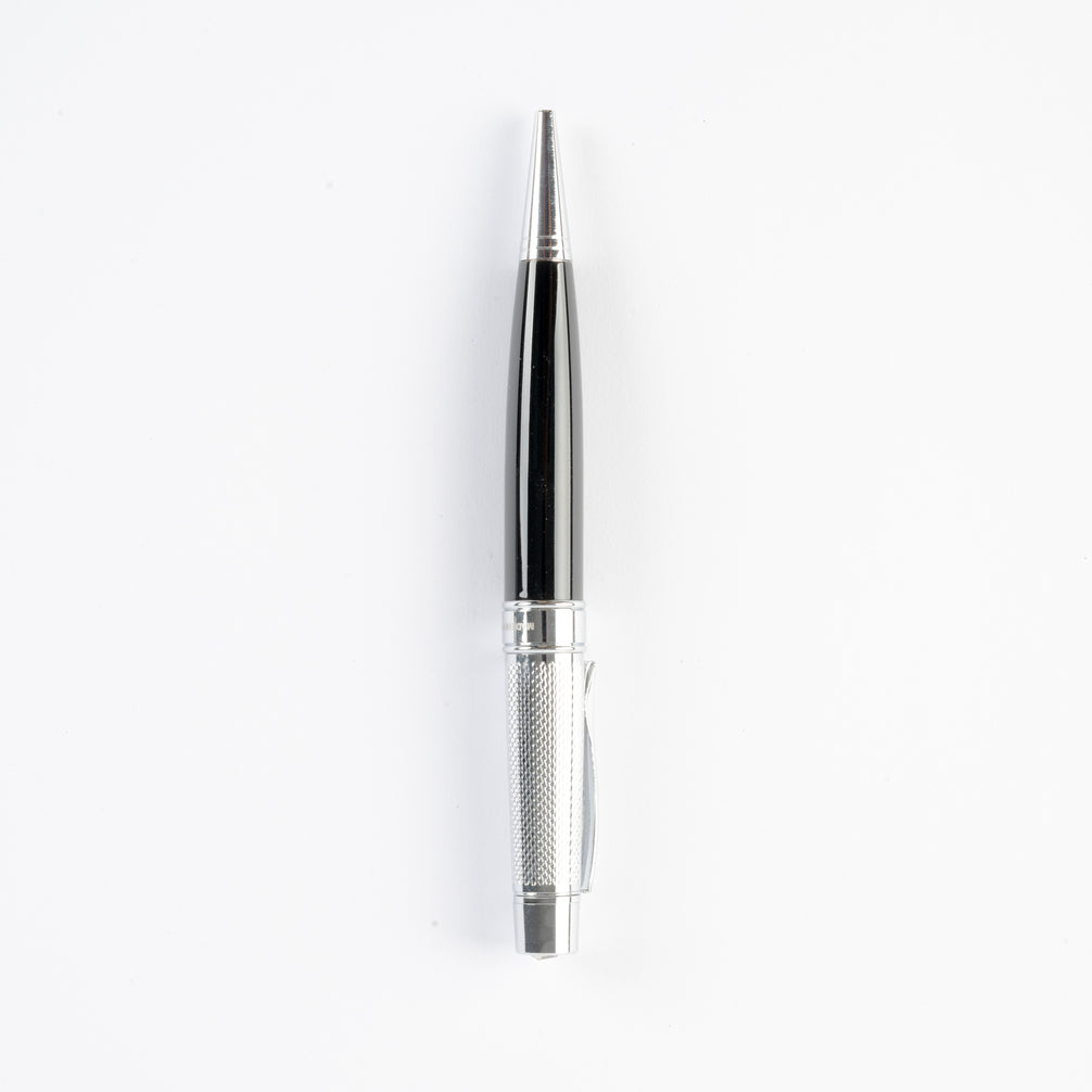 Central Classic Black and Silver Ballpoint Pen