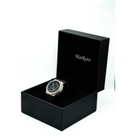 MARKATO Men Watch with Silver Box and Blue Rubber Strap