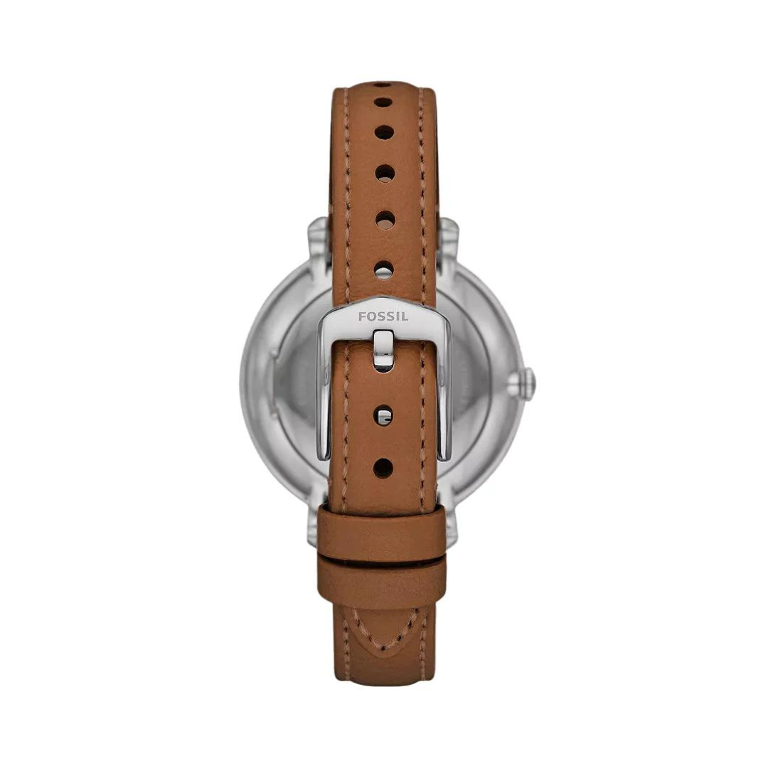 Fossil Jacqueline Solar-Powered Brown Leather Watch for Women