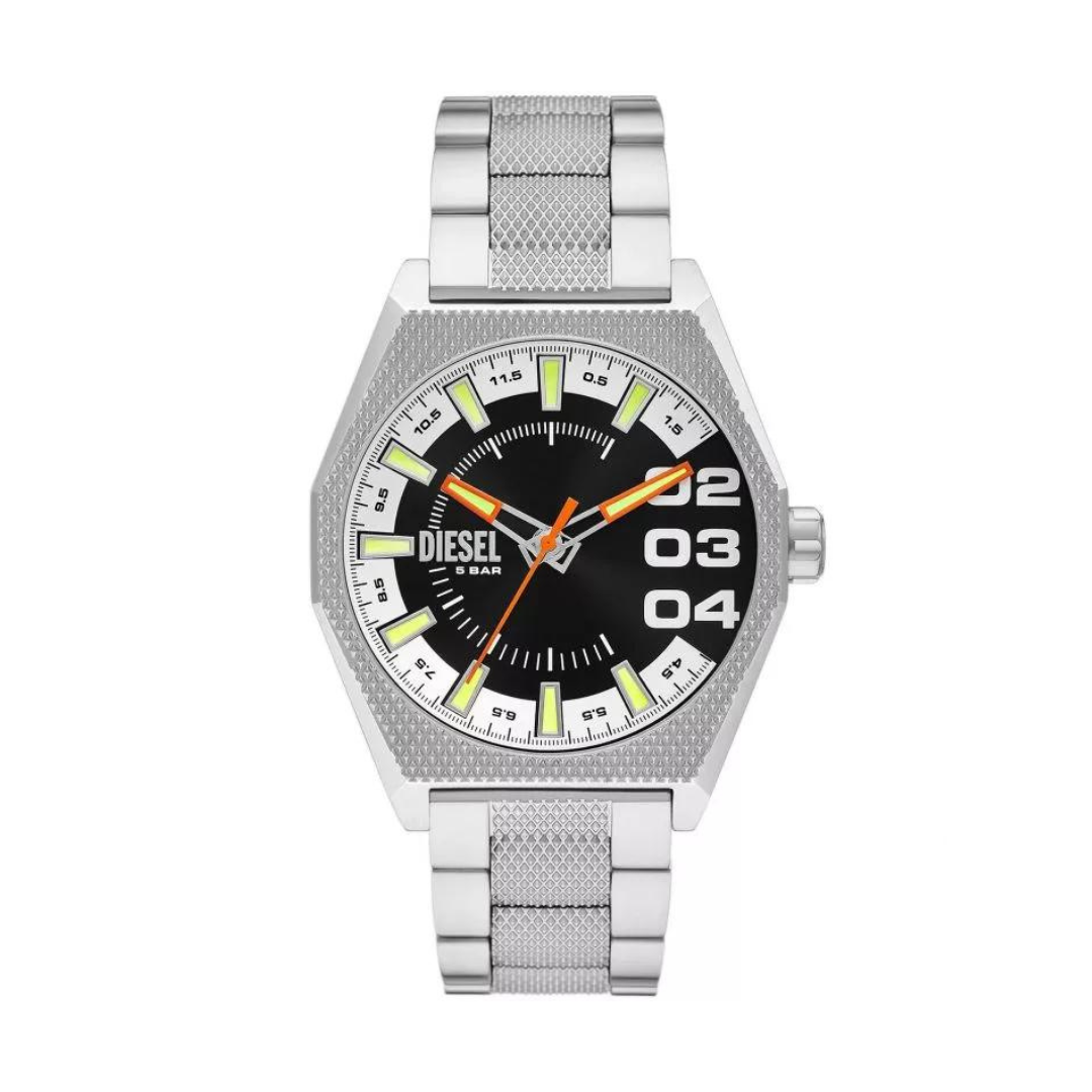 Diesel Scraper Men's Black Dial Silver Watch